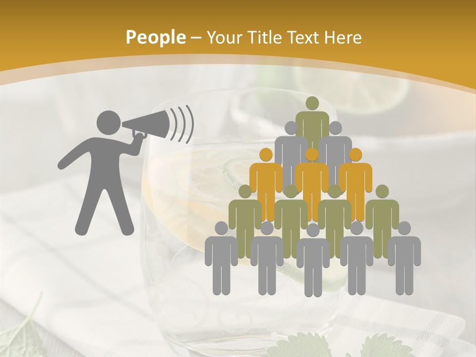 Cold Drink Close Up Lemon Slices PowerPoint Template