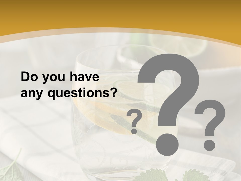 Cold Drink Close Up Lemon Slices PowerPoint Template