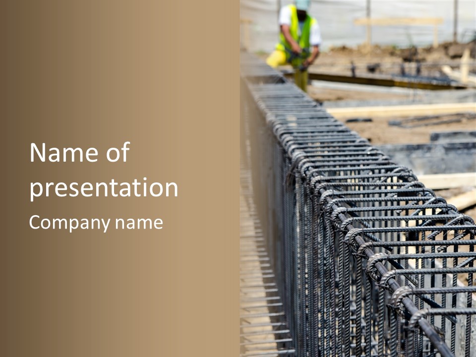 Strength Concrete Mesh PowerPoint Template