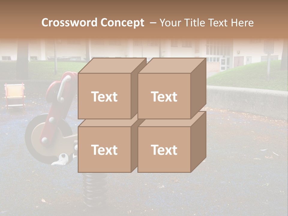 A Child's Play Area With A Red And Black Toy Bike PowerPoint Template