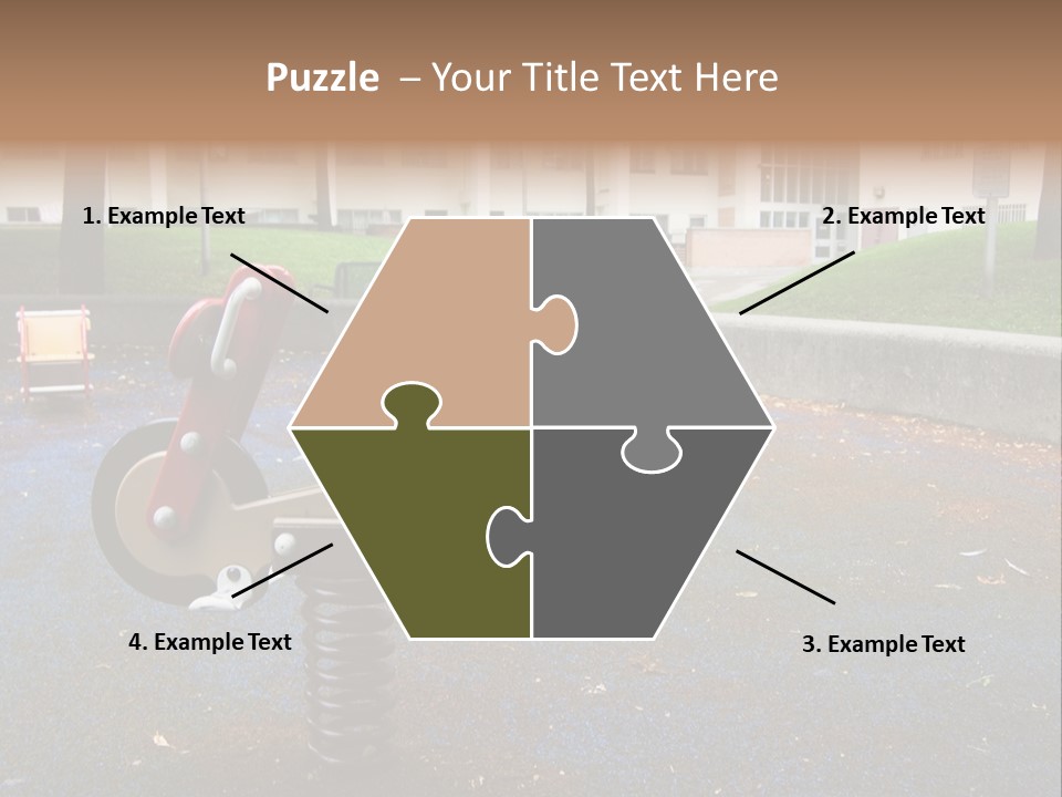 A Child's Play Area With A Red And Black Toy Bike PowerPoint Template