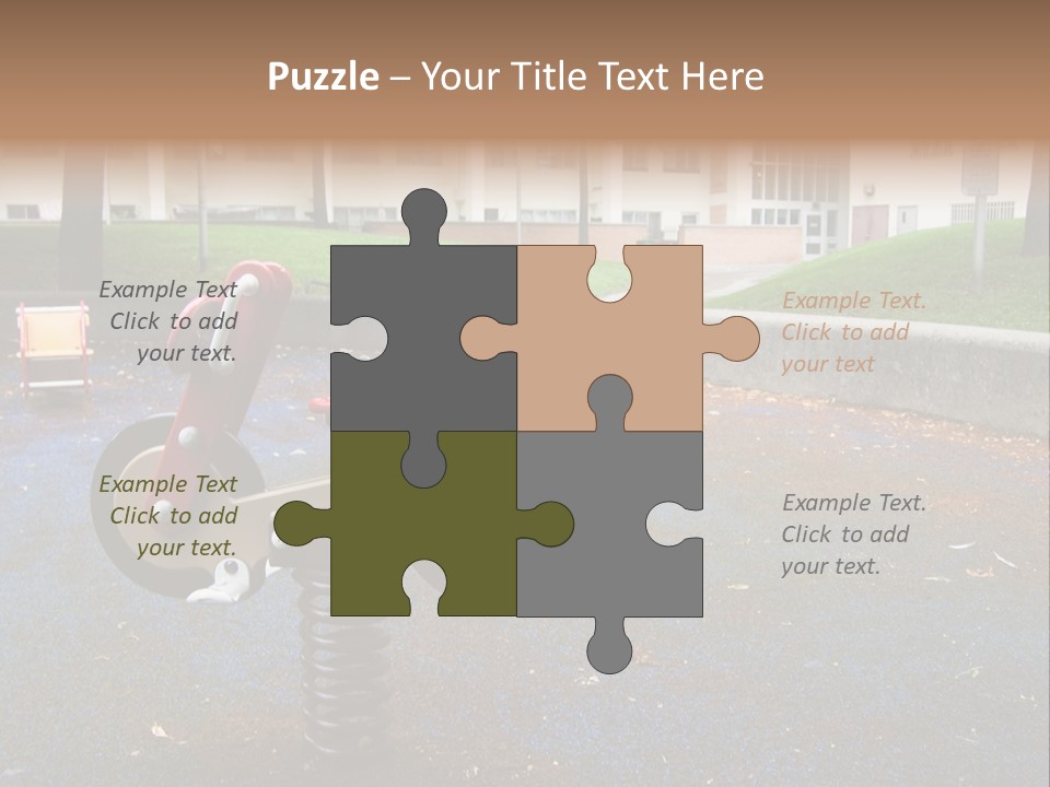 A Child's Play Area With A Red And Black Toy Bike PowerPoint Template