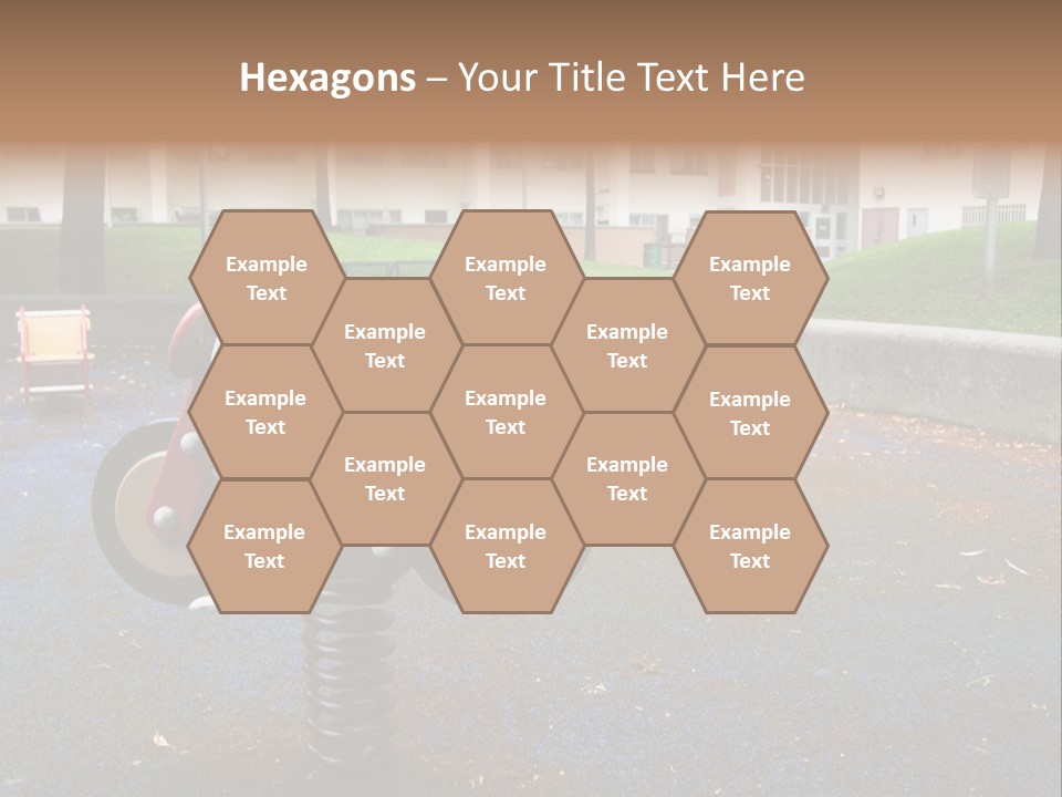 A Child's Play Area With A Red And Black Toy Bike PowerPoint Template