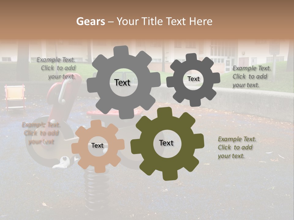 A Child's Play Area With A Red And Black Toy Bike PowerPoint Template