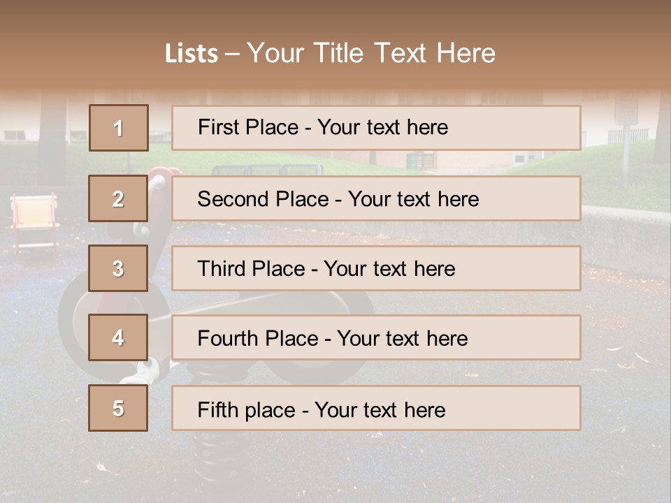 A Child's Play Area With A Red And Black Toy Bike PowerPoint Template
