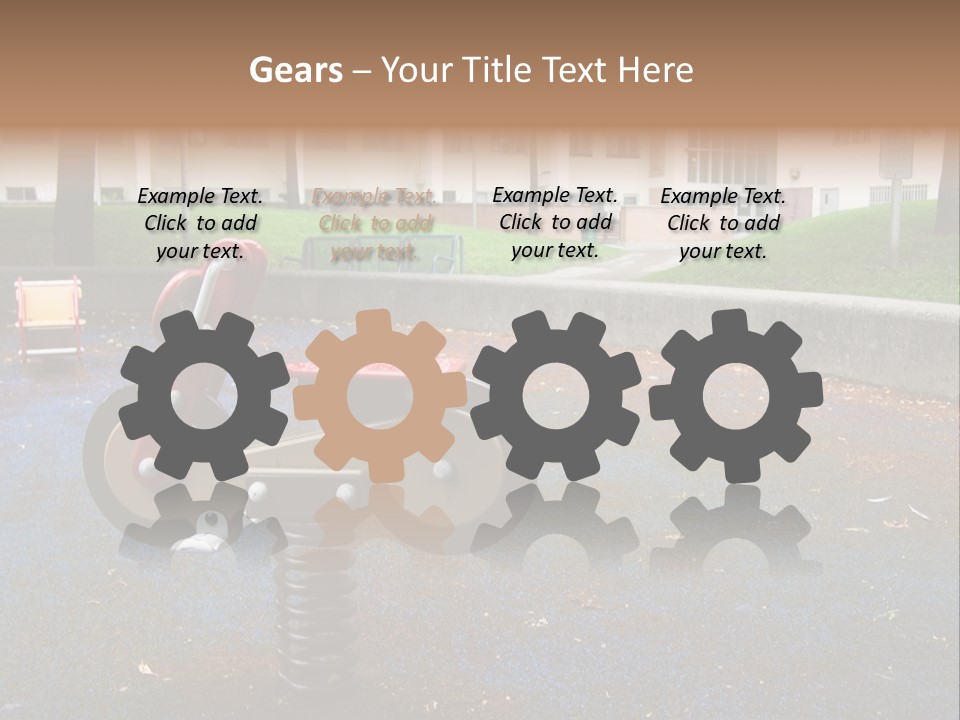 A Child's Play Area With A Red And Black Toy Bike PowerPoint Template