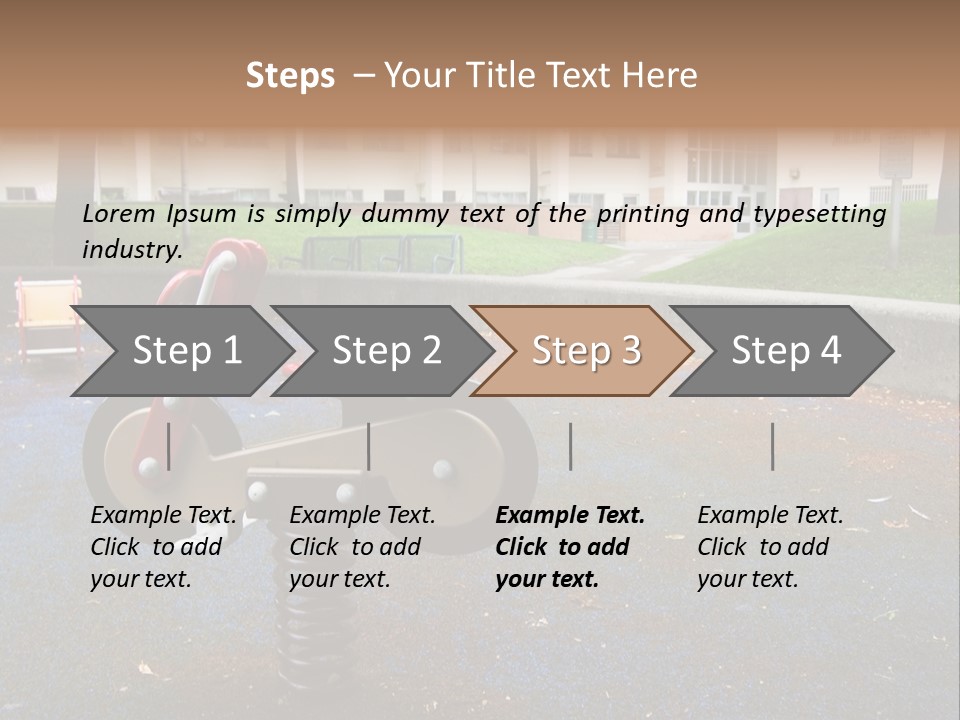 A Child's Play Area With A Red And Black Toy Bike PowerPoint Template