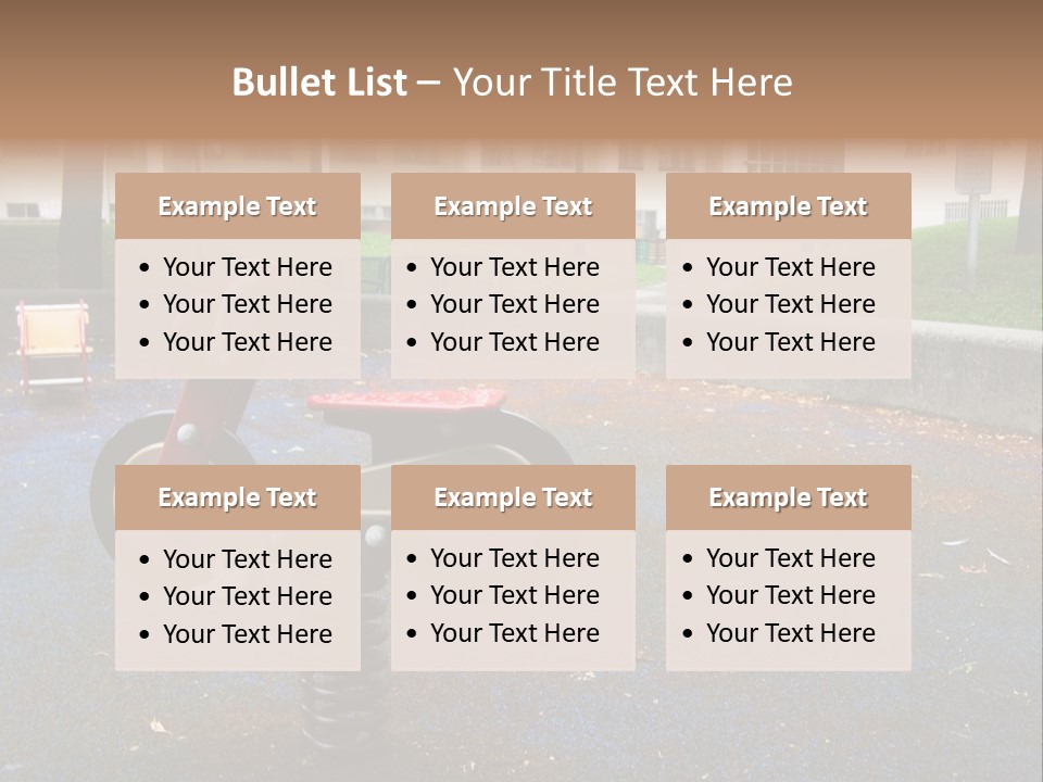 A Child's Play Area With A Red And Black Toy Bike PowerPoint Template