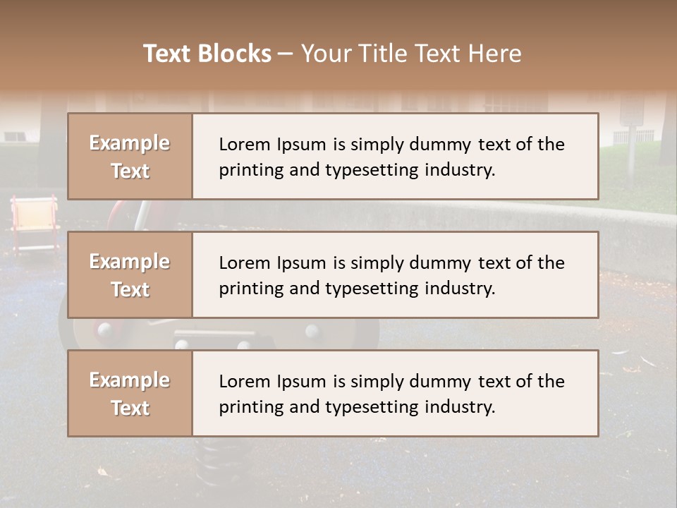 A Child's Play Area With A Red And Black Toy Bike PowerPoint Template