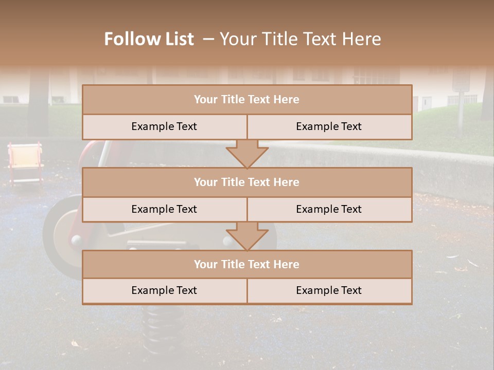 A Child's Play Area With A Red And Black Toy Bike PowerPoint Template
