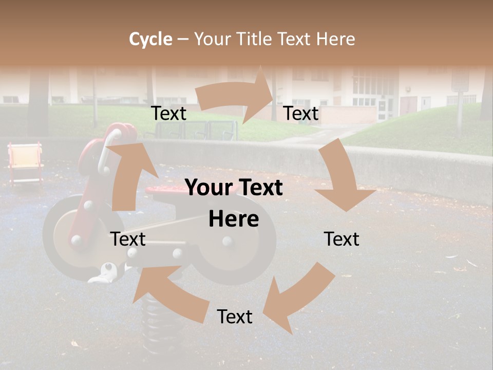 A Child's Play Area With A Red And Black Toy Bike PowerPoint Template