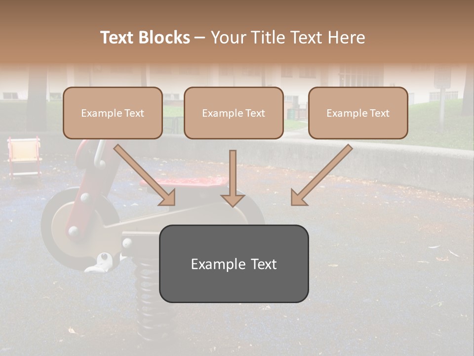 A Child's Play Area With A Red And Black Toy Bike PowerPoint Template