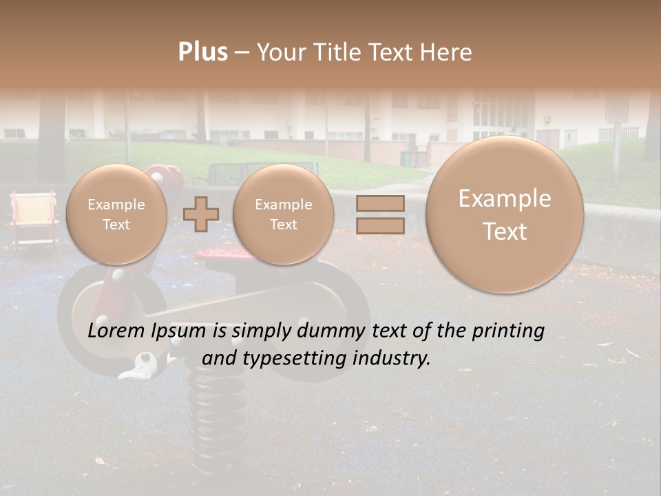 A Child's Play Area With A Red And Black Toy Bike PowerPoint Template