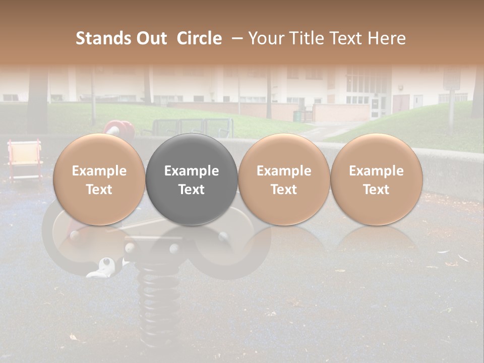 A Child's Play Area With A Red And Black Toy Bike PowerPoint Template