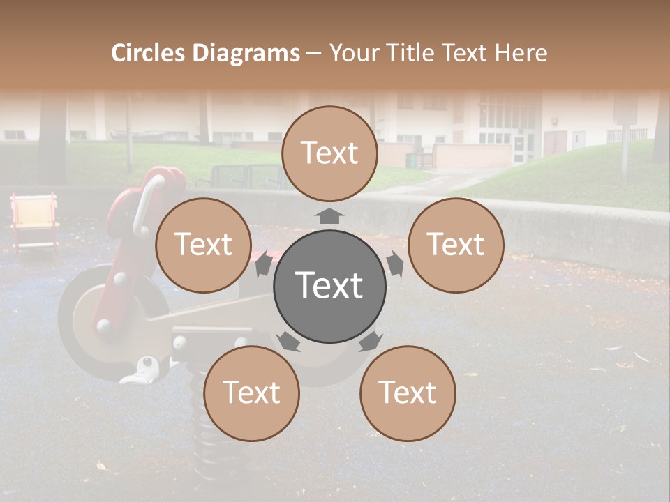 A Child's Play Area With A Red And Black Toy Bike PowerPoint Template