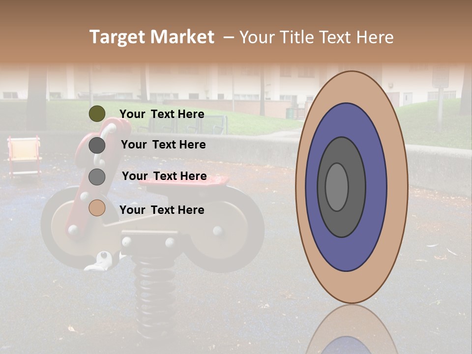 A Child's Play Area With A Red And Black Toy Bike PowerPoint Template