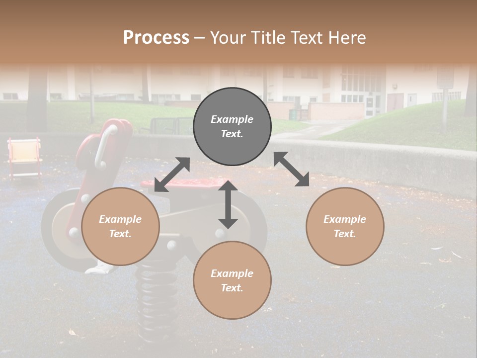 A Child's Play Area With A Red And Black Toy Bike PowerPoint Template