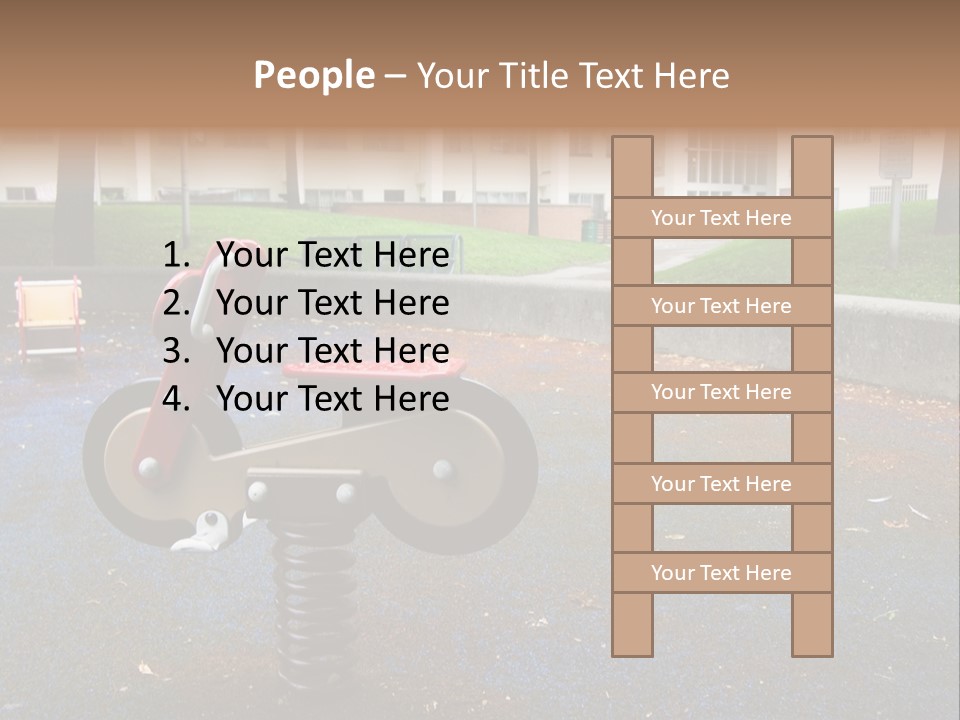 A Child's Play Area With A Red And Black Toy Bike PowerPoint Template