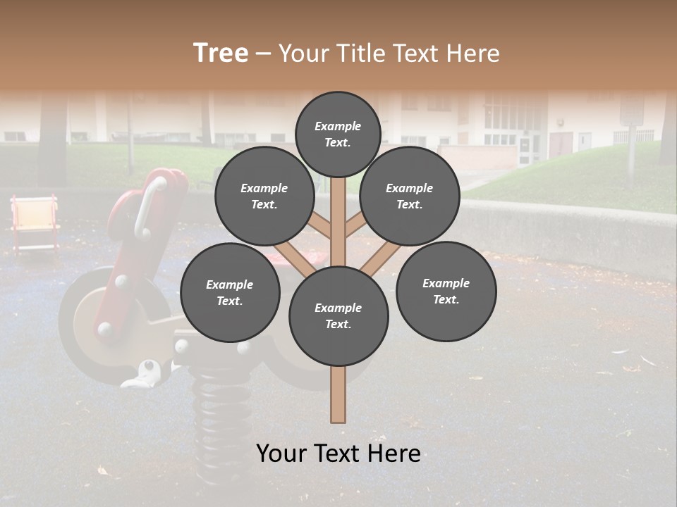 A Child's Play Area With A Red And Black Toy Bike PowerPoint Template