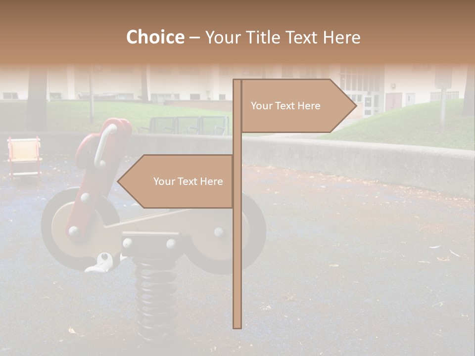 A Child's Play Area With A Red And Black Toy Bike PowerPoint Template