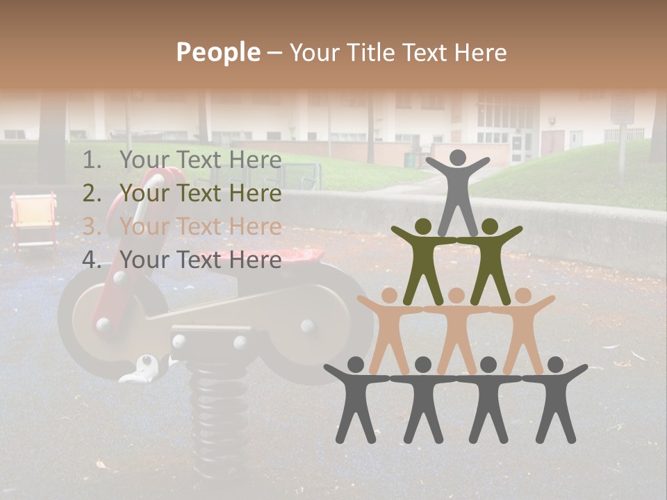 A Child's Play Area With A Red And Black Toy Bike PowerPoint Template