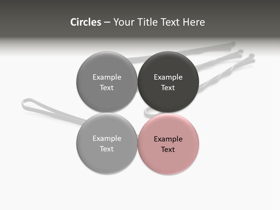 A Group Of Black Hair Clips On A White Background PowerPoint Template