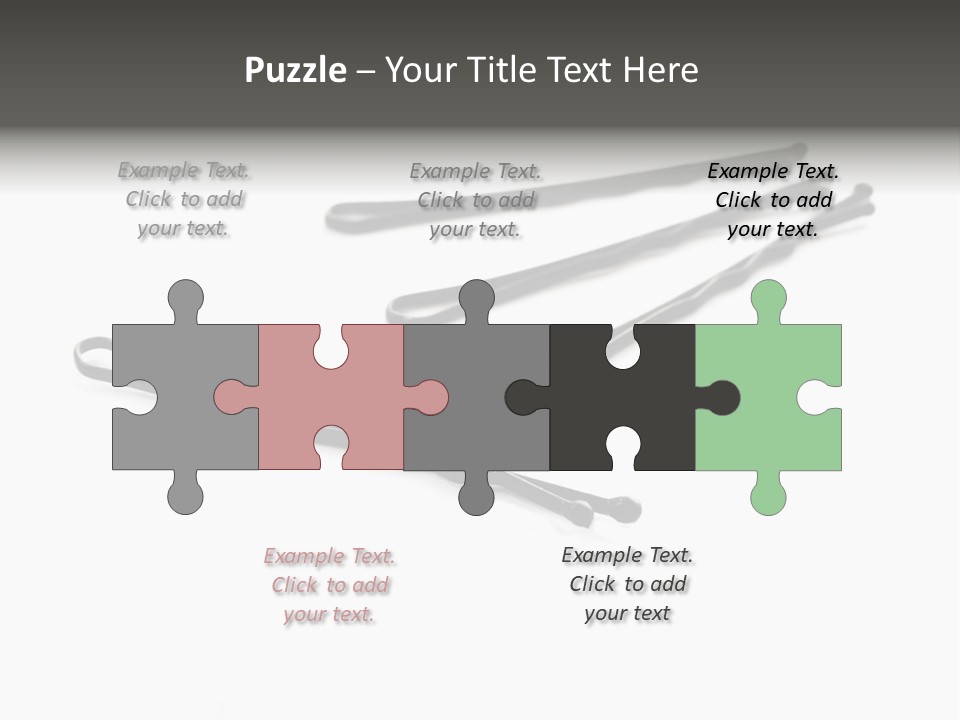 A Group Of Black Hair Clips On A White Background PowerPoint Template