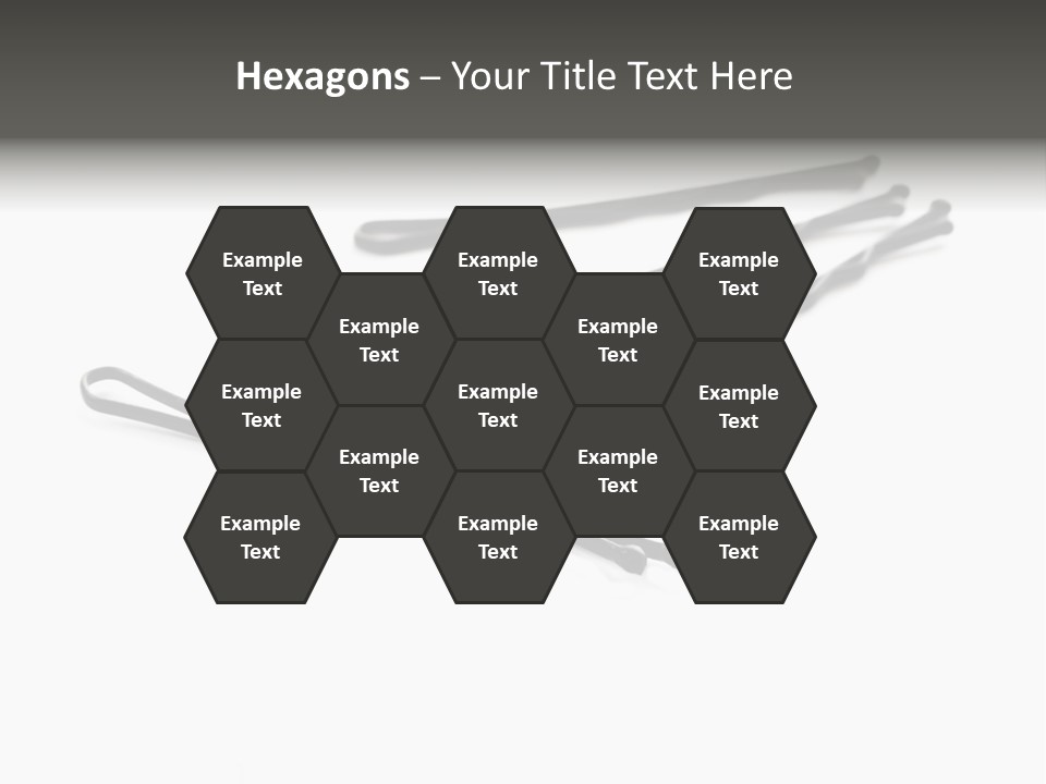 A Group Of Black Hair Clips On A White Background PowerPoint Template