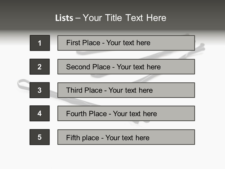 A Group Of Black Hair Clips On A White Background PowerPoint Template