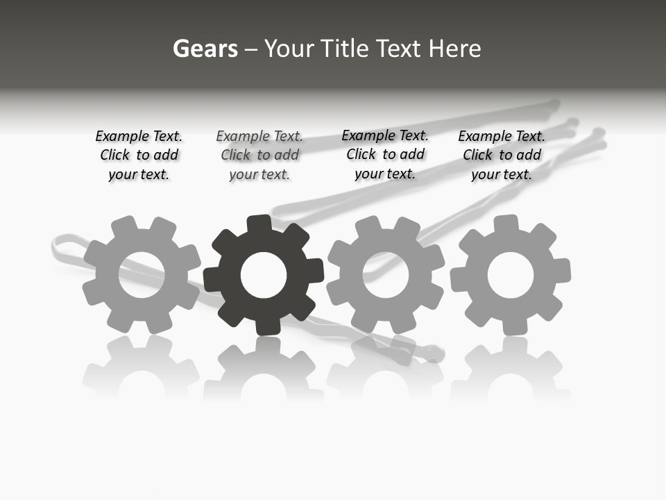 A Group Of Black Hair Clips On A White Background PowerPoint Template