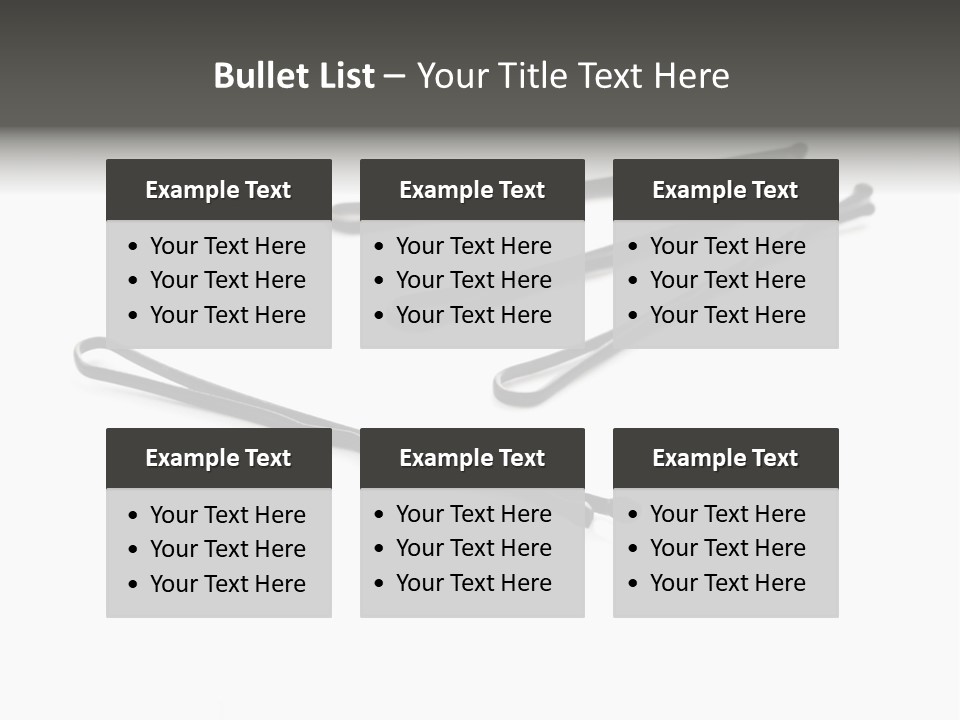 A Group Of Black Hair Clips On A White Background PowerPoint Template