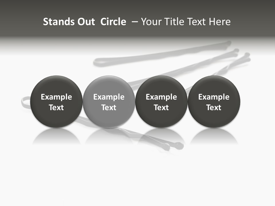 A Group Of Black Hair Clips On A White Background PowerPoint Template