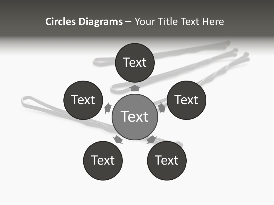 A Group Of Black Hair Clips On A White Background PowerPoint Template