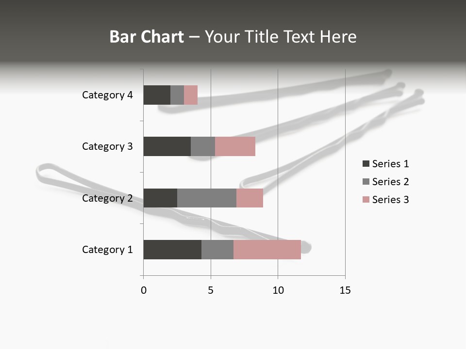 A Group Of Black Hair Clips On A White Background PowerPoint Template