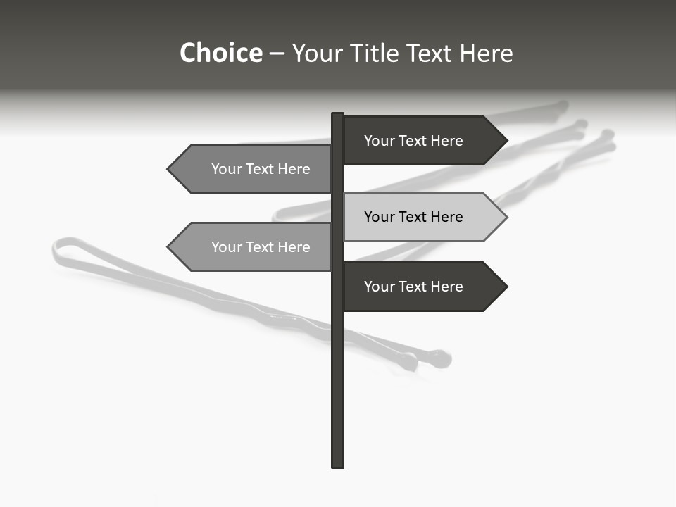 A Group Of Black Hair Clips On A White Background PowerPoint Template