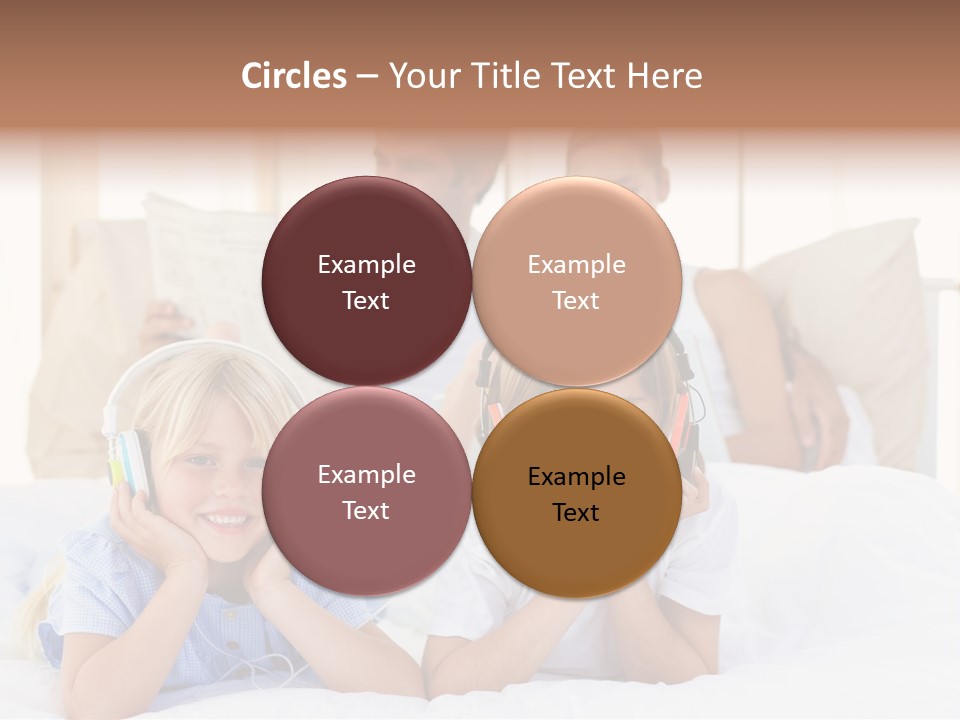 A Couple Of Kids Laying On Top Of A Bed PowerPoint Template