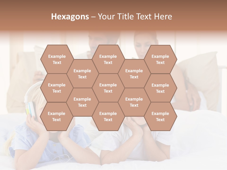 A Couple Of Kids Laying On Top Of A Bed PowerPoint Template