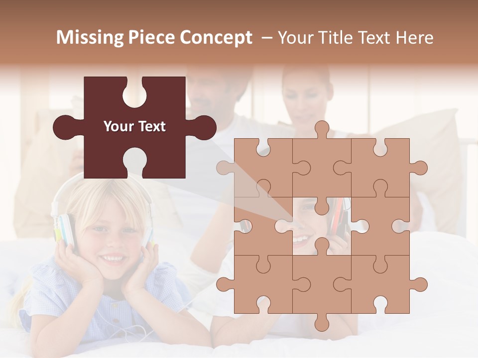 A Couple Of Kids Laying On Top Of A Bed PowerPoint Template