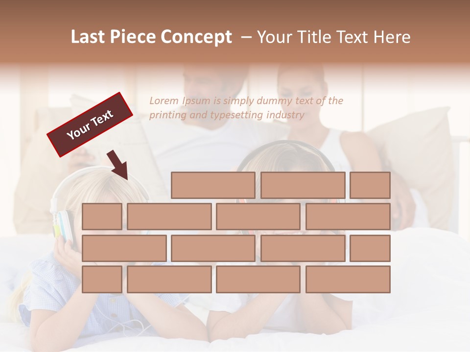 A Couple Of Kids Laying On Top Of A Bed PowerPoint Template