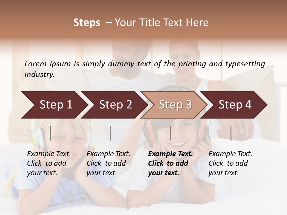 A Couple Of Kids Laying On Top Of A Bed PowerPoint Template