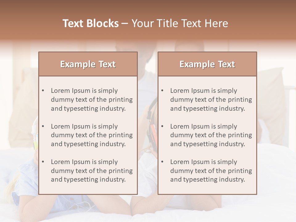 A Couple Of Kids Laying On Top Of A Bed PowerPoint Template