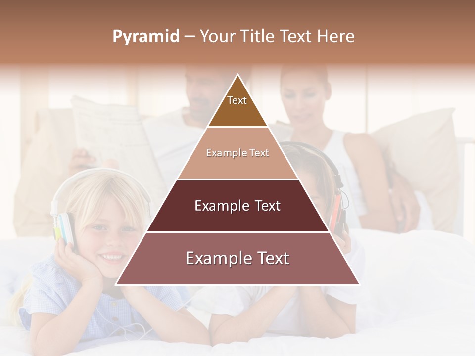 A Couple Of Kids Laying On Top Of A Bed PowerPoint Template