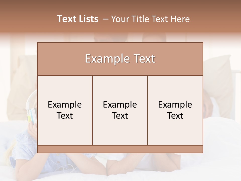 A Couple Of Kids Laying On Top Of A Bed PowerPoint Template