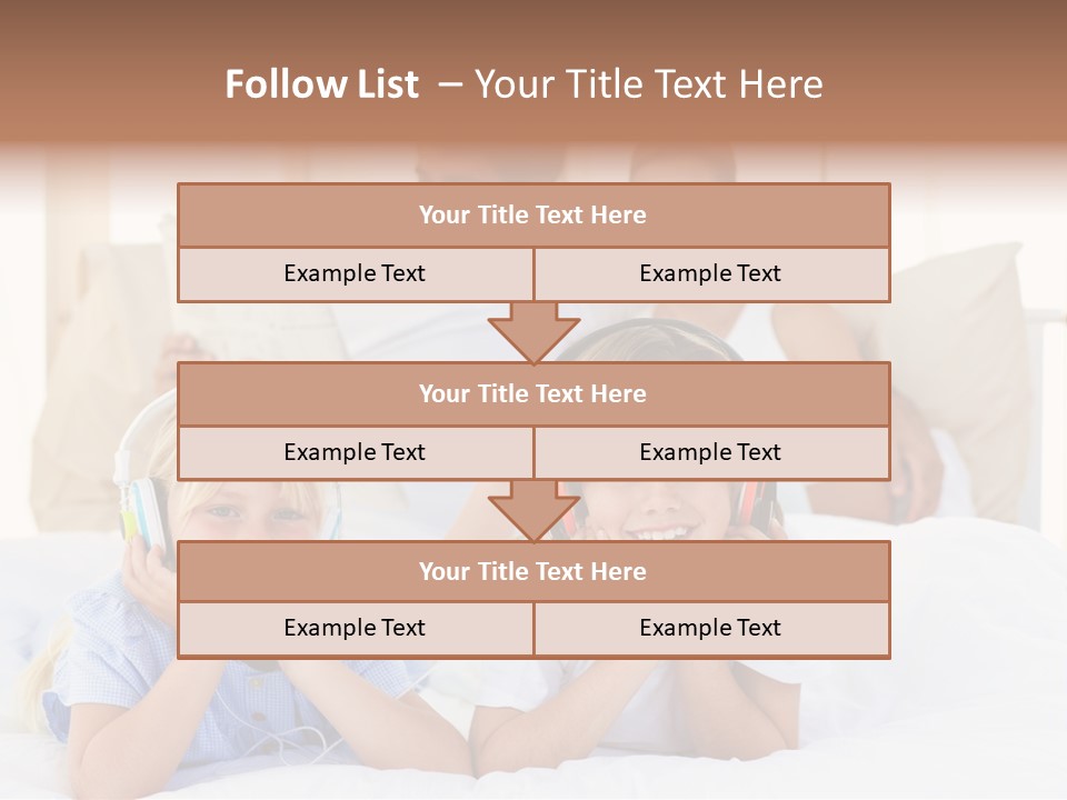 A Couple Of Kids Laying On Top Of A Bed PowerPoint Template