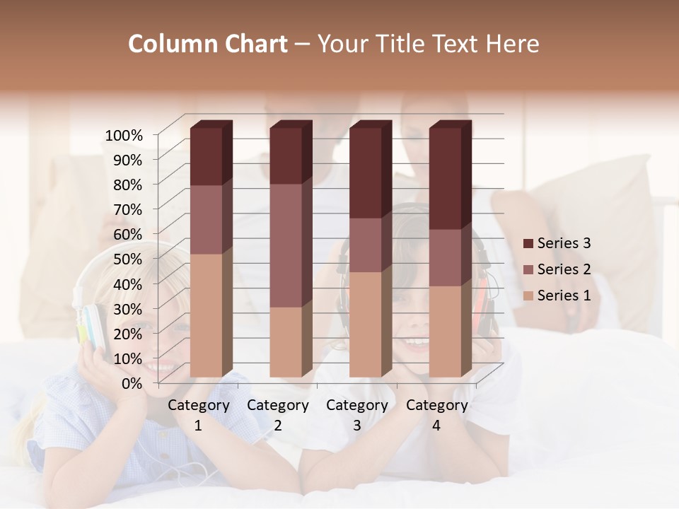 A Couple Of Kids Laying On Top Of A Bed PowerPoint Template