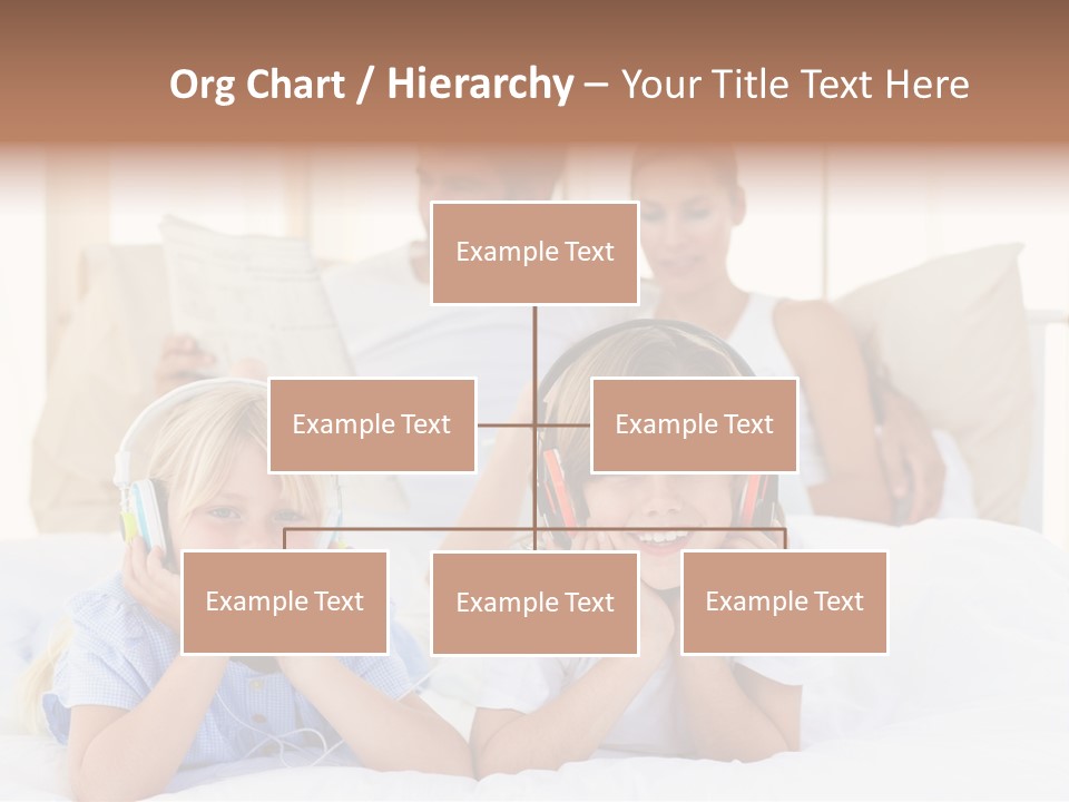 A Couple Of Kids Laying On Top Of A Bed PowerPoint Template