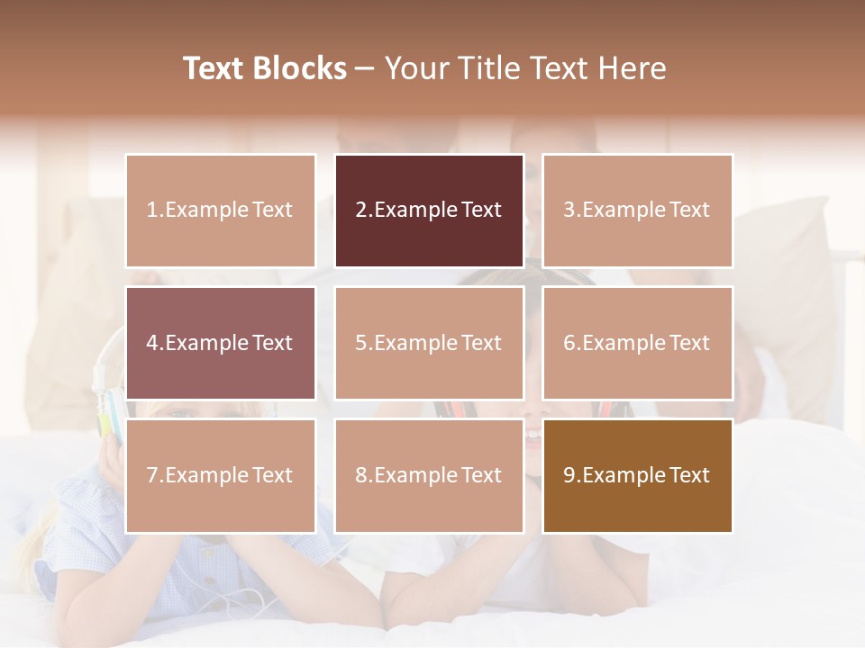 A Couple Of Kids Laying On Top Of A Bed PowerPoint Template