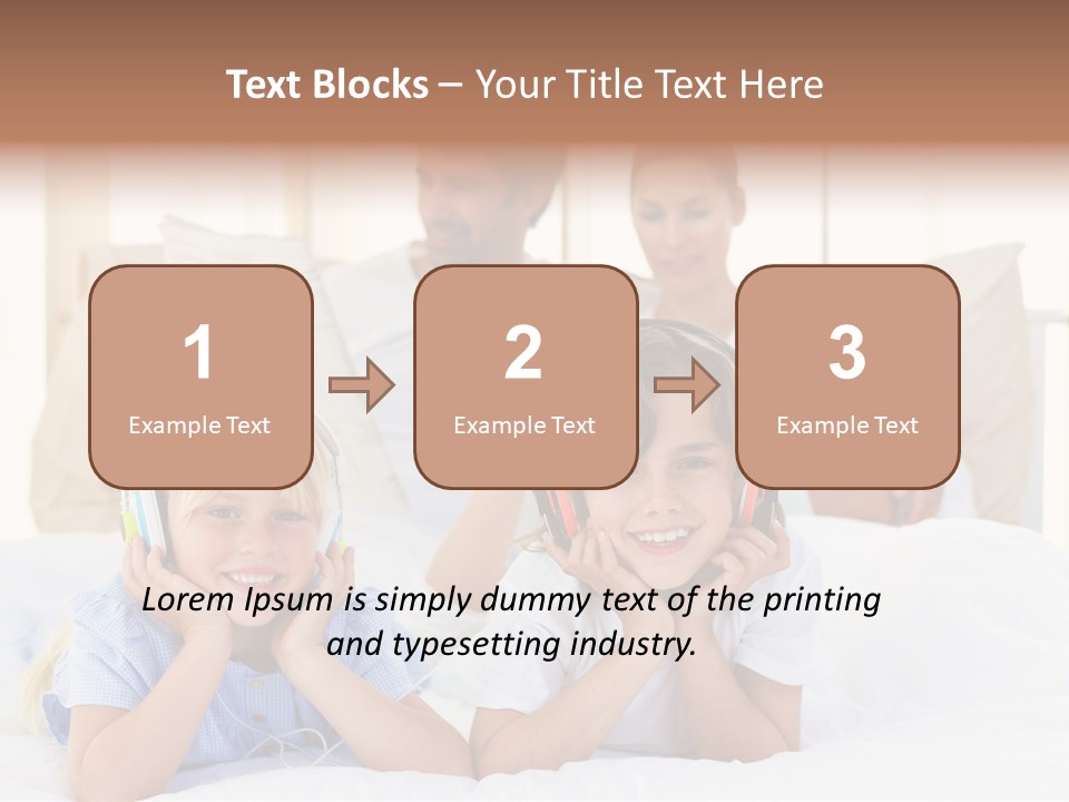 A Couple Of Kids Laying On Top Of A Bed PowerPoint Template