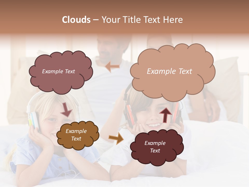 A Couple Of Kids Laying On Top Of A Bed PowerPoint Template