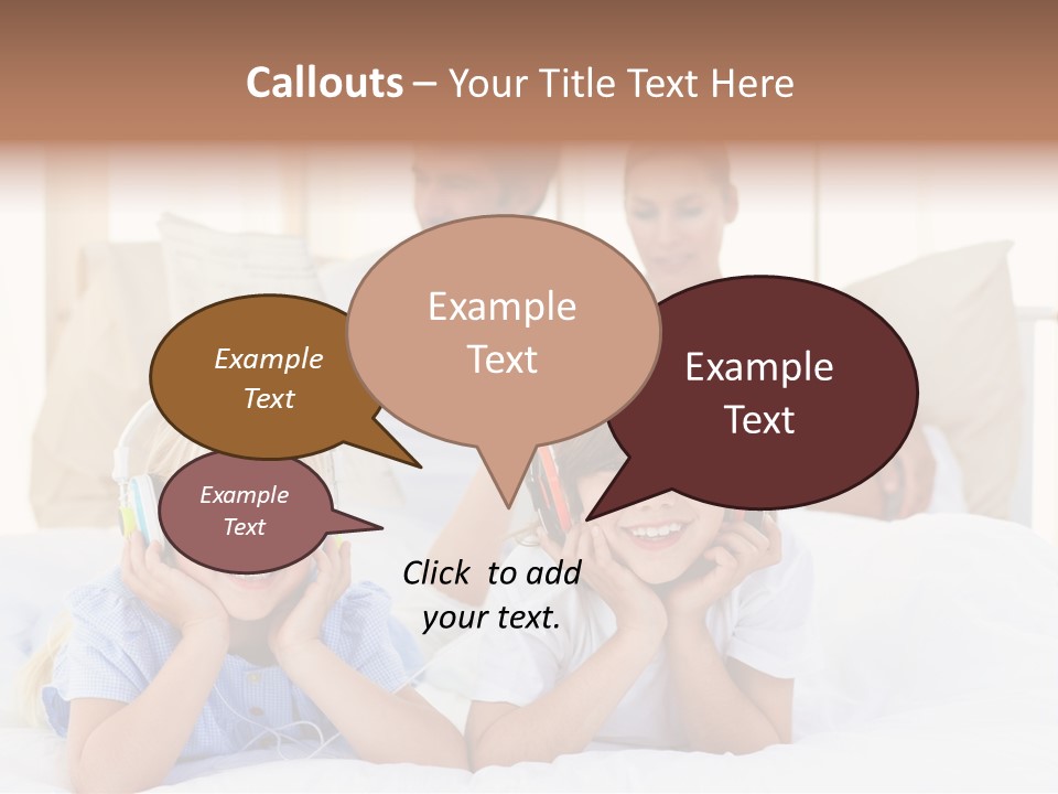 A Couple Of Kids Laying On Top Of A Bed PowerPoint Template